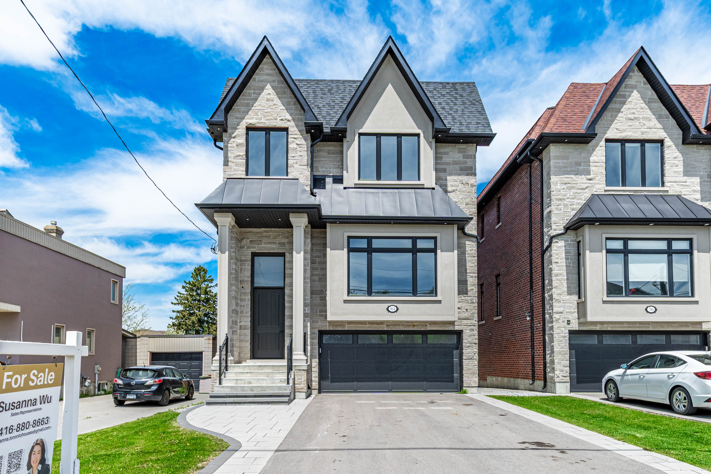 After: the two completed homes